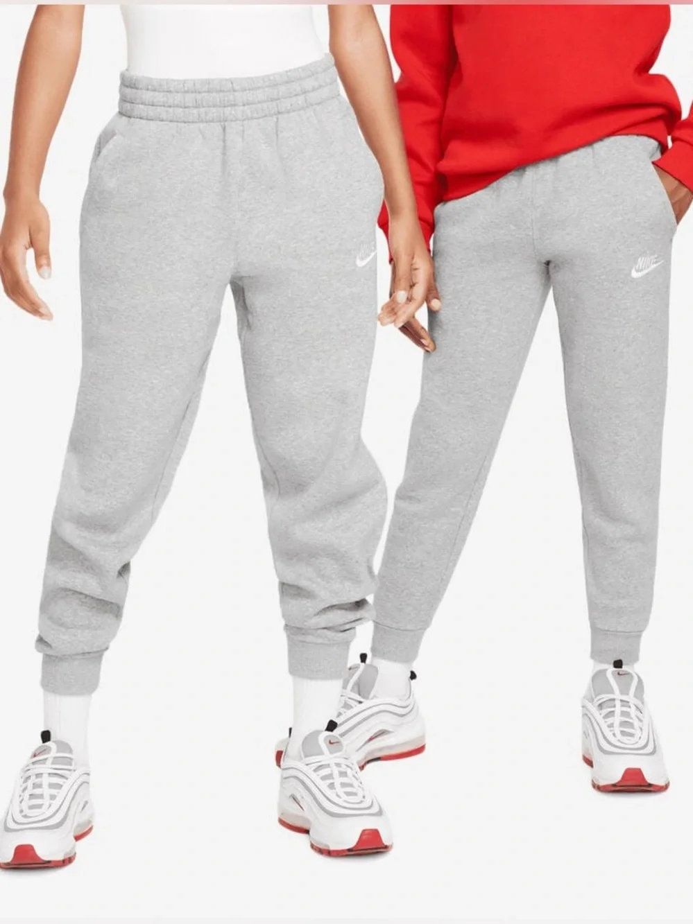 Nike Big Kid's Sportswear Fleece Joggers in Gray, Size XL (+) Standard Fit